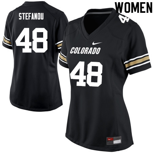 Women #48 James Stefanou Colorado Buffaloes College Football Jerseys Sale-Black - Click Image to Close
